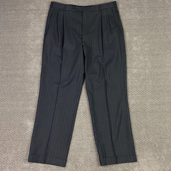Brooks Brothers 346 Stretch 2 Piece Suit Mens 41L Pants 38 x 30.5 Gray Pinstripe - Picture 12 of 16